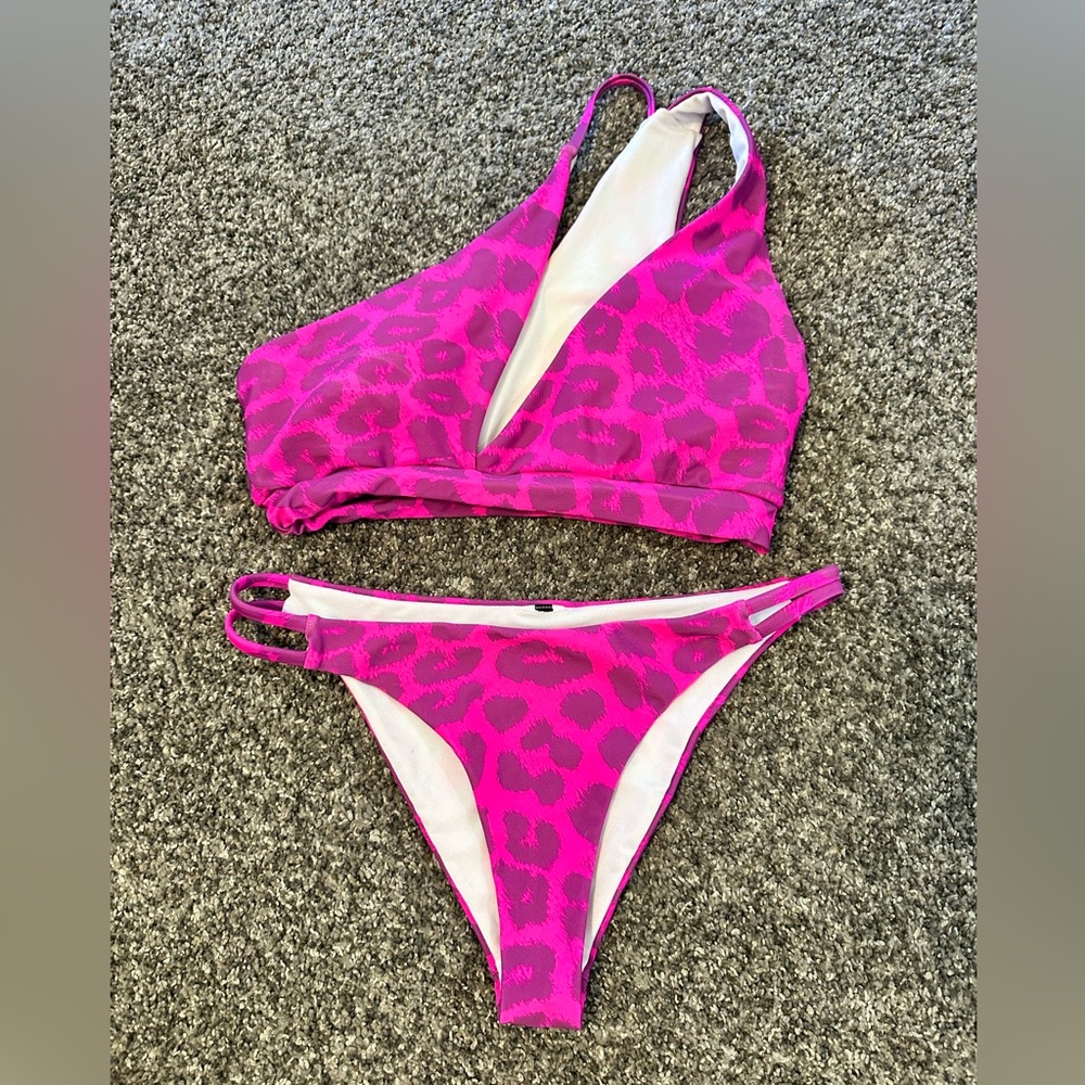Hot Pink Leopard Print Bikini Set